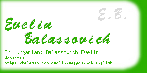 evelin balassovich business card